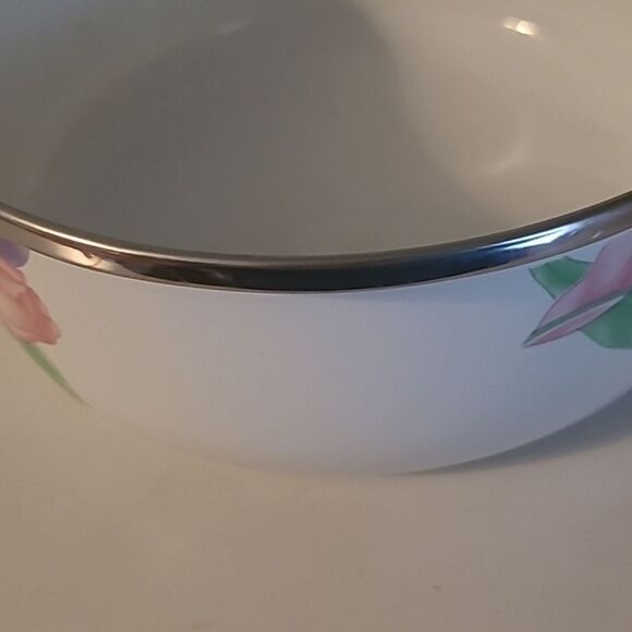 Tulip Enamel Bowl with Silver Rim - Picture 3 of 7